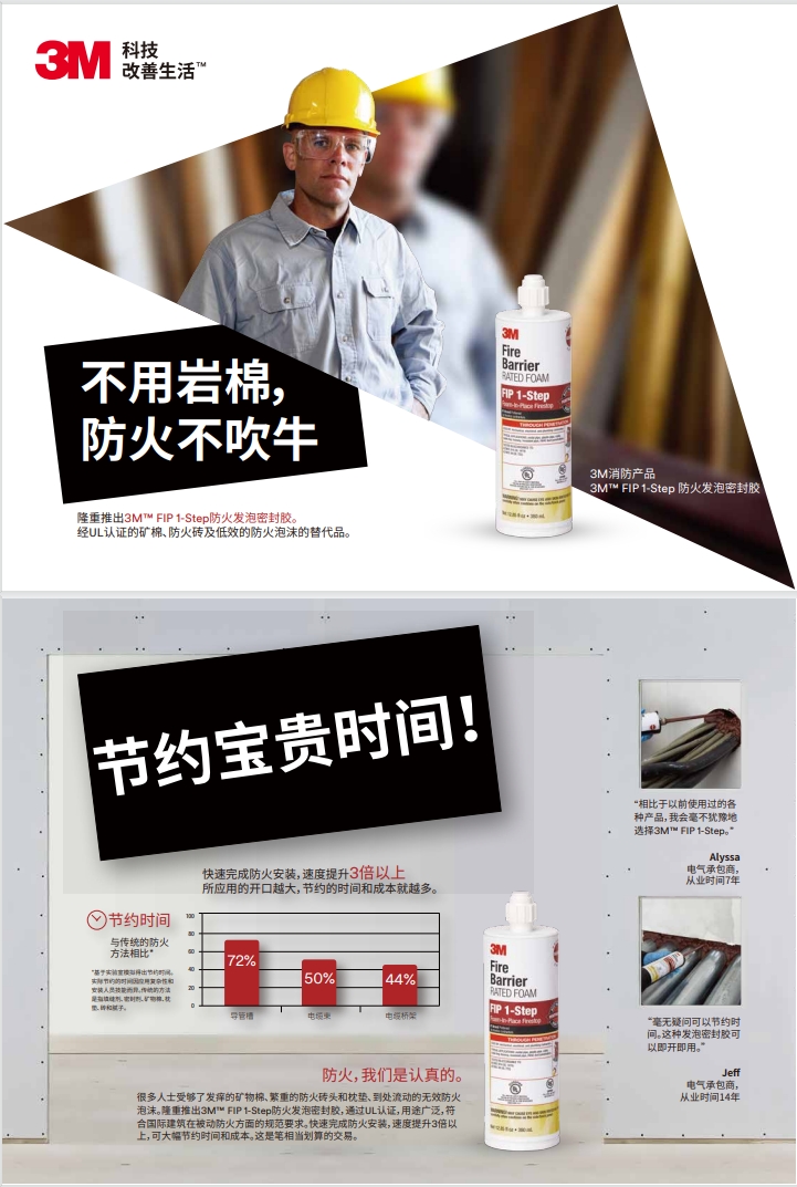 3M™ FIP 1-Step防火发泡密封胶 产物手册